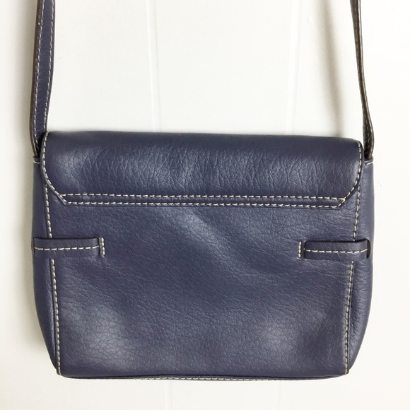 Lauren Ralph Lauren Blue Crossbody Bag Purse Leather Retail $300 - Picture 3 of 5